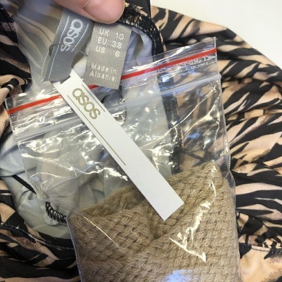 ASOS NWT Animal Print Mini Dress Size 6 - Picture 9 of 9